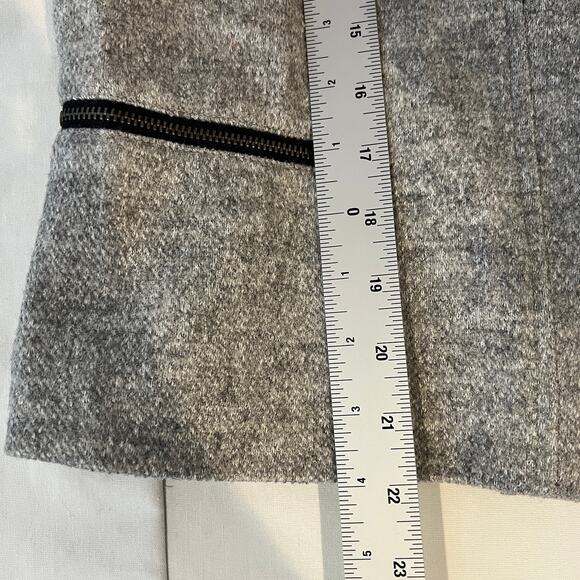 Gap Asymmetrical Zip Moto Jacket Women's M Wool Blend Mock Neck Gray Tweed - Picture 7 of 8